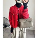 ゴールドボタンツイード風ニットカーディガン | Ada. | 詳細画像38