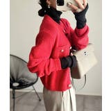 ゴールドボタンツイード風ニットカーディガン | Ada. | 詳細画像39