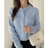 ゴールドボタンツイード風ニットカーディガン | Ada. | 詳細画像41