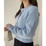 ゴールドボタンツイード風ニットカーディガン | Ada. | 詳細画像42