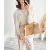 ゴールドボタンツイード風ニットカーディガン | Ada. | 詳細画像47