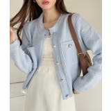 ゴールドボタンツイード風ニットカーディガン | Ada. | 詳細画像5