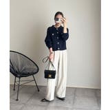 ゴールドボタンツイード風ニットカーディガン | Ada. | 詳細画像54