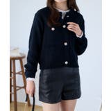 ゴールドボタンツイード風ニットカーディガン | Ada. | 詳細画像60