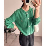 ゴールドボタンツイード風ニットカーディガン | Ada. | 詳細画像62