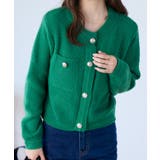 ゴールドボタンツイード風ニットカーディガン | Ada. | 詳細画像68