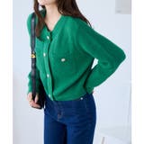 ゴールドボタンツイード風ニットカーディガン | Ada. | 詳細画像69