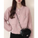 ゴールドボタンツイード風ニットカーディガン | Ada. | 詳細画像71