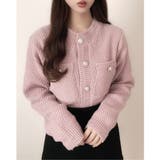 ゴールドボタンツイード風ニットカーディガン | Ada. | 詳細画像73