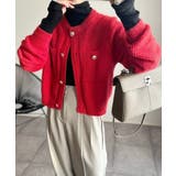 ゴールドボタンツイード風ニットカーディガン | Ada. | 詳細画像74