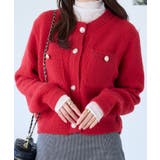 ゴールドボタンツイード風ニットカーディガン | Ada. | 詳細画像79