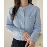 ゴールドボタンツイード風ニットカーディガン | Ada. | 詳細画像82