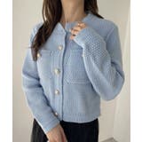 ゴールドボタンツイード風ニットカーディガン | Ada. | 詳細画像84