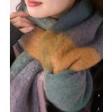 カラフル ブロックチェック ボリューム フリンジ マフラー | Ada. | 詳細画像2