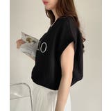 表面感素材 フレンチスリーブ ブラウス Tシャツ | Eclat one | 詳細画像12