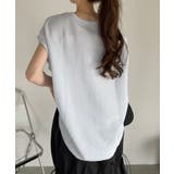 表面感素材 フレンチスリーブ ブラウス Tシャツ | Eclat one | 詳細画像19