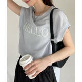 表面感素材 フレンチスリーブ ブラウス Tシャツ | Eclat one | 詳細画像3