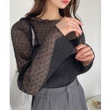シアー ドット ジャガード 長袖 トップス | Eclat one | 詳細画像5