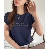 レタリングプリント フレンチスリーブ カットソー | Eclat one | 詳細画像24 