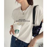 レタリングプリント フレンチスリーブ カットソー | Eclat one | 詳細画像3 