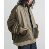 カーキ | n'OrLABELボア切り替え中綿ブルゾン | osharewalker