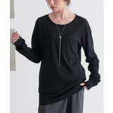 ブラック | n'OrLABELシンプルきれいめネックゆるっとロンT | osharewalker