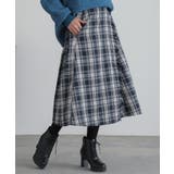 ネイビー | n'OrLABELフリンジチェックプリーツスカート | osharewalker