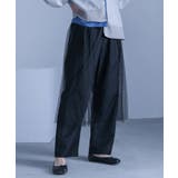 ブラック | kOhAKU巻きチュールスカート付きパンツ  | osharewalker