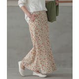 アイボリー | n'OrLABEL花柄セミマーメイドスカート | osharewalker