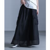 ブラック | kOhAKUシアーワイドカーゴパンツ | osharewalker