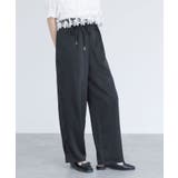 ブラック | somari imaginationフェイクパールベルト付きサテンカーブパンツ | osharewalker