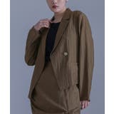 ブラウン | kOhAKUシアーストライプアシンメトリージャケット | osharewalker