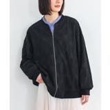 ブラック | n'OrLABEL幾何柄レースブルゾン  | osharewalker