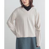 ベージュ | n'OrLABELタックデザインVネックプルオーバー | osharewalker