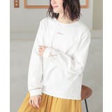 ホワイト | n'OrLABEL配色ステッチロゴ刺繍ロンT | osharewalker