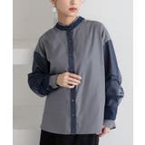 ネイビー | n'OrLABELチュールレイヤードブラウス | osharewalker