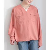 オレンジ | n'OrLABELVネックWポケットシャツ | osharewalker