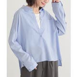 ブルー | n'OrLABEL配色オープンスリーブシャツ | osharewalker