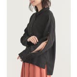 ブラック | n'OrLABEL配色オープンスリーブシャツ | osharewalker