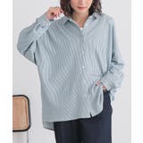 ブルー | n'OrLABELストライプカットソーシャツ | osharewalker