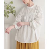 オフホワイト | n'OrLABELギャザープルオーバーブラウス | osharewalker