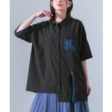 ブラック | kOhAKUシアー切替ファスナーシャツ | osharewalker