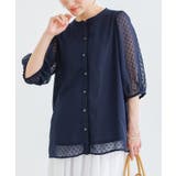 ネイビー | n'OrLABELシアードットブラウス | osharewalker