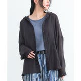 ブラック | n'OrLABELシアーフードシャツ | osharewalker