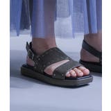 チャコール | kOhAKUカッティングスタッズサンダル  | osharewalker