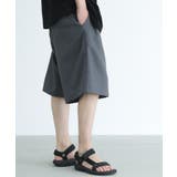 グレイッシュブルー | n'OrLABELワイドハーフパンツ | osharewalker【MEN】