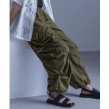 カーキ | kOhAKUギャザー切替裾ドロストパンツ | osharewalker