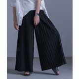 ブラック | kOhAKUプリーツワイドパンツ  | osharewalker