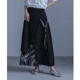 ブラック | kOhAKU異素材ラップフレアスカート  | osharewalker