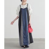 ブラック | n'OrLABEL柄切替配色キャミワンピ | osharewalker